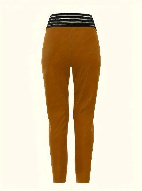 Ladies' Solid Color Hollow High Waist Fashionable Slimming Casual Pants - MANDOTOS