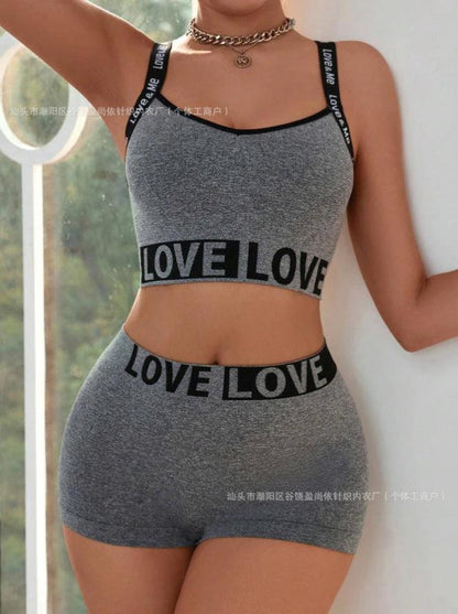 LOVE Letter Waist Head Camisole Women's Boyshorts - MANDOTOS