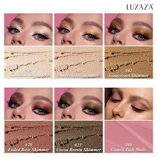 LUXAZA Shimmering Neutral Brown Eyeshadow Sticks Set - 6 Versatile Shades for Stunning Looks - MANDOTOS
