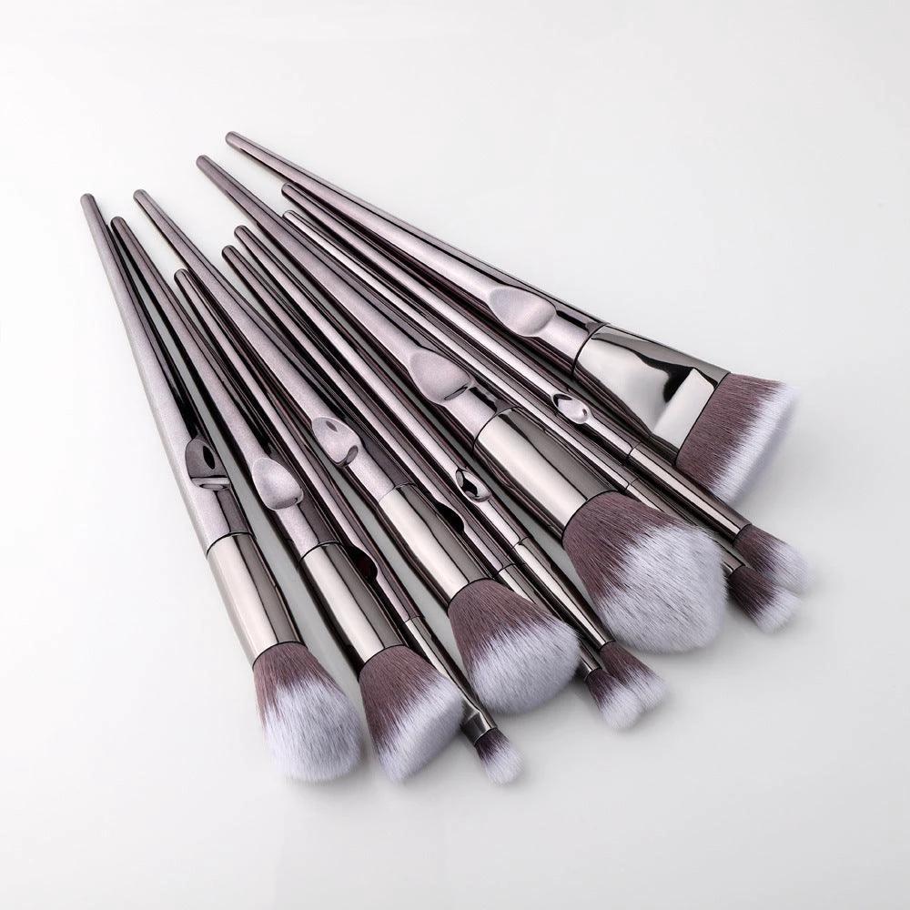Mandotos LuxeGlow Laser Makeup Brush Set with sleek handles and soft bristles for precise application and radiant beauty.