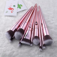 Mandotos LuxeGlow Laser Makeup Brush Set with sleek handles and soft bristles for precise, radiant makeup application.