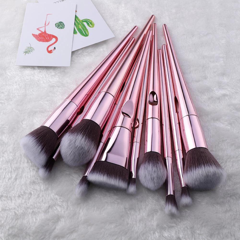 Mandotos LuxeGlow Laser Makeup Brush Set with sleek handles and soft bristles for precise, radiant makeup application.