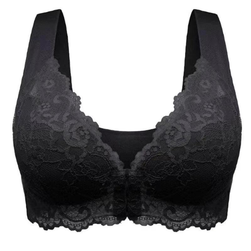 Mandotos LuxeLace women's breathable gathered lace underwear with comfortable fit and soft fabric, non-steel design.