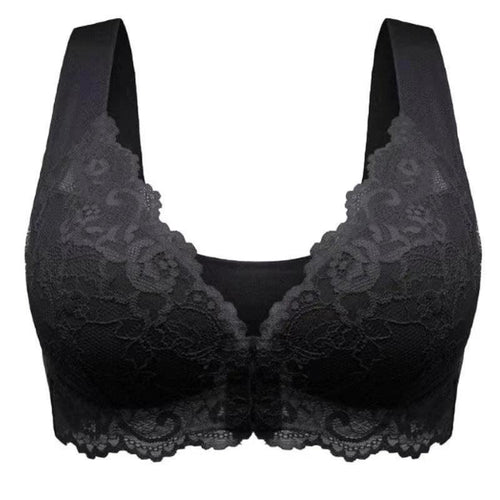 LuxeLace Women's Breathable Gathered Lace Underwear - Non-Steel Comfort Fit - MANDOTOS