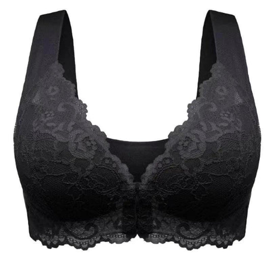 LuxeLace Women's Breathable Gathered Lace Underwear - Non-Steel Comfort Fit - MANDOTOS