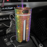 Mandotos luxury diamond-shaped car humidifier with LED light and aromatherapy diffuser for fresh, relaxing air in your vehicle.