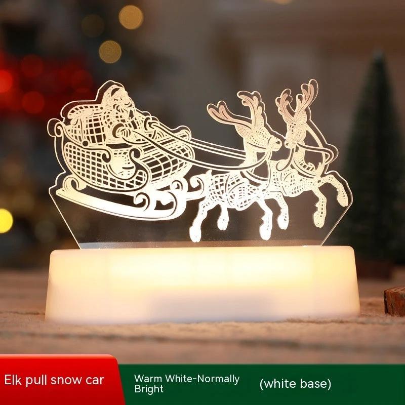 MANDOTOS Christmas 3D LED Acrylic Night Light Ornament Festive Holiday Decor Gift Idea For Kids - MANDOTOS