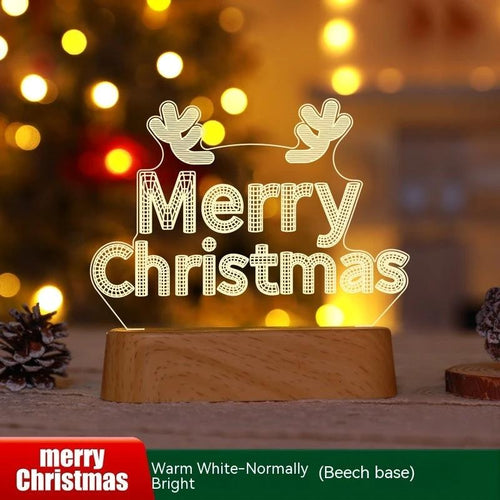 MANDOTOS Christmas 3D LED Acrylic Night Light Ornament Festive Holiday Decor Gift Idea For Kids - MANDOTOS