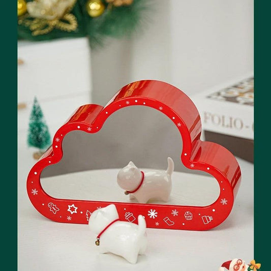 Mandotos Christmas Cloud Night Lamp With LED Lights Mirror Frame Assembled Building Blocks - MANDOTOS