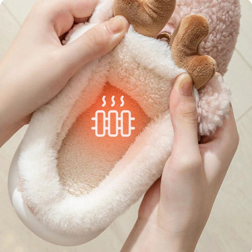 Mandotos Christmas Elk Slippers Cozy Winter Home Slippers - MANDOTOS
