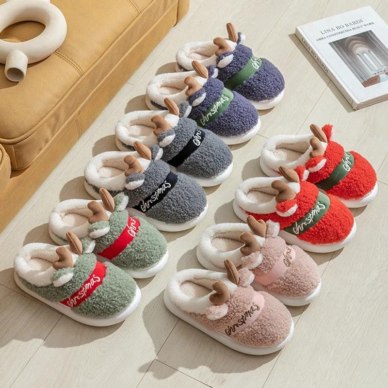 Mandotos Christmas Elk Slippers Cozy Winter Home Slippers - MANDOTOS