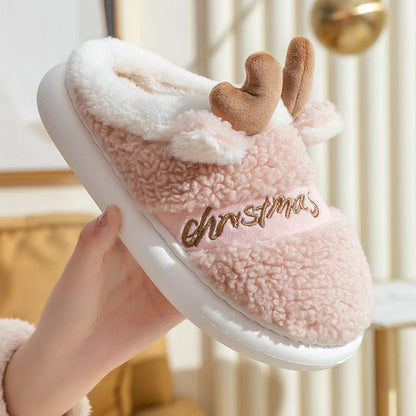 Mandotos Christmas Elk Slippers Cozy Winter Home Slippers - MANDOTOS