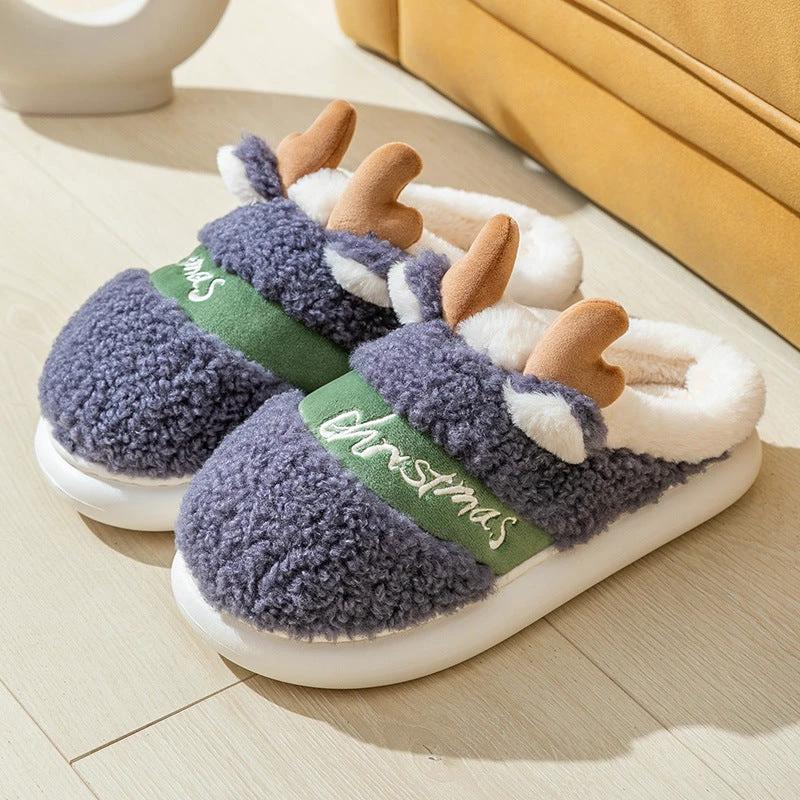Mandotos Christmas Elk Slippers Cozy Winter Home Slippers - MANDOTOS