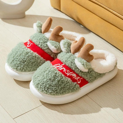 Mandotos Christmas Elk Slippers Cozy Winter Home Slippers - MANDOTOS