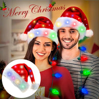 Mandotos Christmas Hat LED Light Plush Luminous Santa Hat For Children And Adults - MANDOTOS