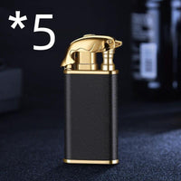 Mandotos Creative Blue Flame Lighter Dolphin Dragon Tiger Metal Windproof Double Flame Refillable - MANDOTOS