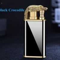 Mandotos Creative Blue Flame Lighter Dolphin Dragon Tiger Metal Windproof Double Flame Refillable - MANDOTOS