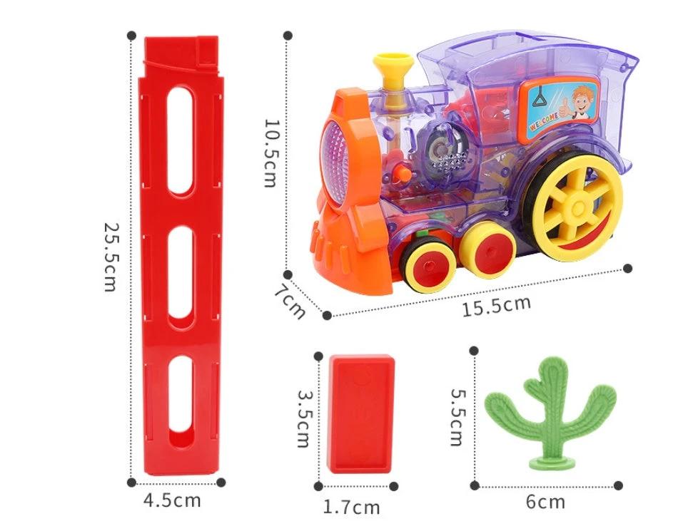 Mandotos Domino Train Toy Electric Automatic Building Blocks Set for Creative STEM Learning - MANDOTOS
