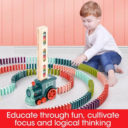 Mandotos Domino Train Toy Electric Automatic Building Blocks Set for Creative STEM Learning - MANDOTOS