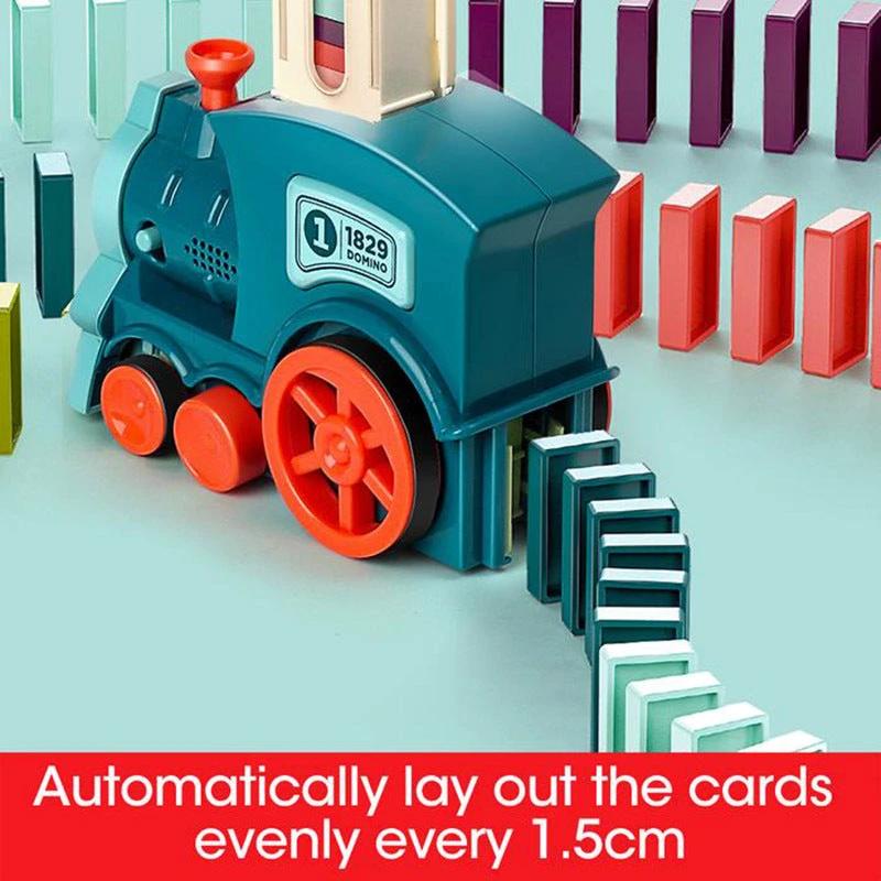 Mandotos Domino Train Toy Electric Automatic Building Blocks Set for Creative STEM Learning - MANDOTOS