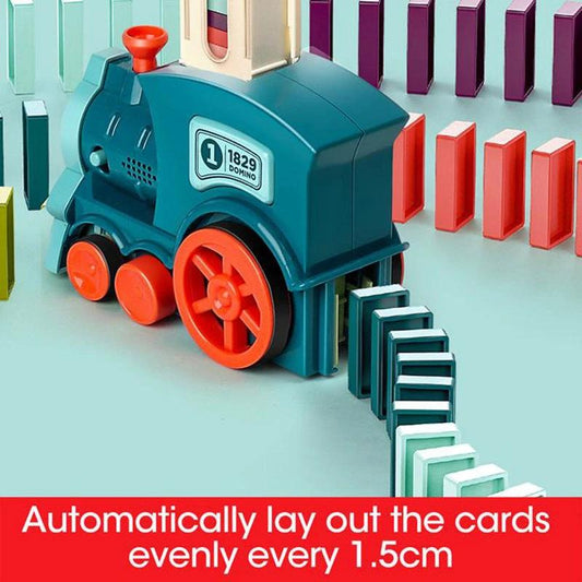 Mandotos Domino Train Toy Electric Automatic Building Blocks Set for Creative STEM Learning - MANDOTOS