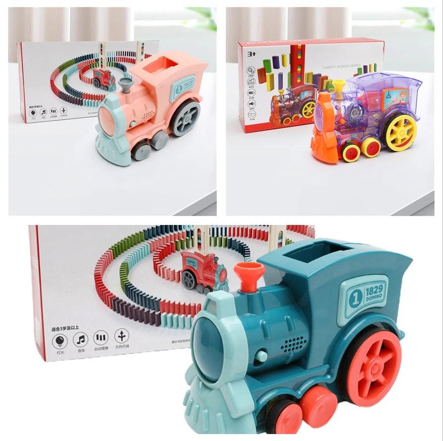 Mandotos Domino Train Toy Electric Automatic Building Blocks Set for Creative STEM Learning - MANDOTOS