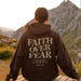 Mandotos Faith Over Fear Christian Hoodie Unisex Brown Bible Verse Psalms 118 Verse 6 - MANDOTOS