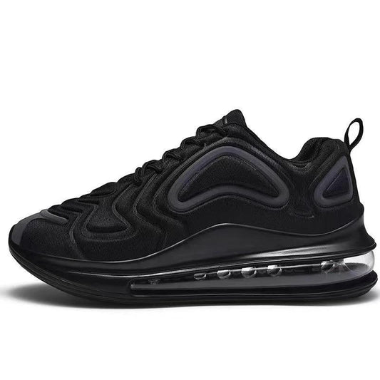 Mandotos Men Casual Air Cushion Black Shoes Outdoor Breathable Lace Up Sneakers Running Sports - MANDOTOS