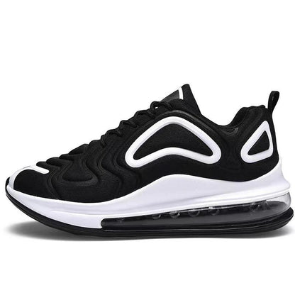 Mandotos Men Casual Air Cushion Black Shoes Outdoor Breathable Lace Up Sneakers Running Sports - MANDOTOS