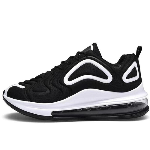 Mandotos Men Casual Air Cushion Black Shoes Outdoor Breathable Lace Up Sneakers Running Sports - MANDOTOS