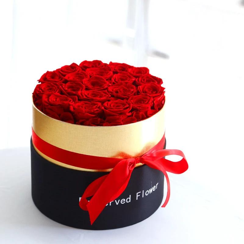 Mandotos Preserved Real Roses In A Box Set Eternal Gift For Valentines Day Romantic Flowers - MANDOTOS