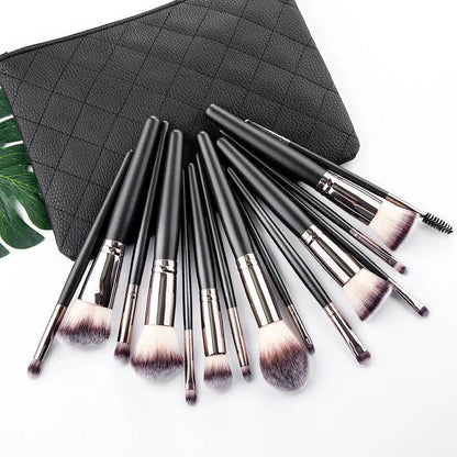 Matte Black Makeup Brush Set by [Brand Name] – 15 Essential Tools for Flawless Application - MANDOTOS