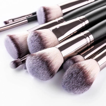 Matte Black Makeup Brush Set by [Brand Name] – 15 Essential Tools for Flawless Application - MANDOTOS