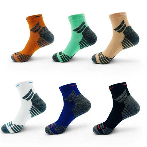 Men's Padded Ankle Socks - 6 Pairs of Performance Sports Running Socks for All-Day Comfort - MANDOTOS
