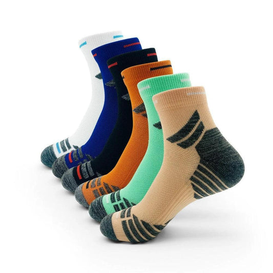 Men's Padded Ankle Socks - 6 Pairs of Performance Sports Running Socks for All-Day Comfort - MANDOTOS