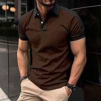 Mandotos men's short sleeve business polo shirt, casual summer style, lightweight cotton, classic collar, comfortable fit.