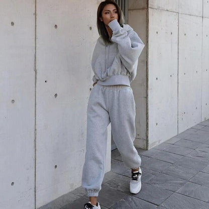 New Style Autumn And Winter Women's New Casual Hoodie Coat Sports Suit - MANDOTOS