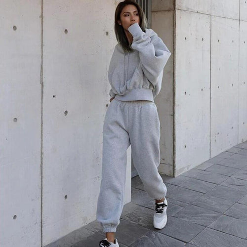 New Style Autumn And Winter Women's New Casual Hoodie Coat Sports Suit - MANDOTOS