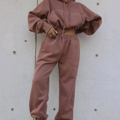 New Style Autumn And Winter Women's New Casual Hoodie Coat Sports Suit - MANDOTOS