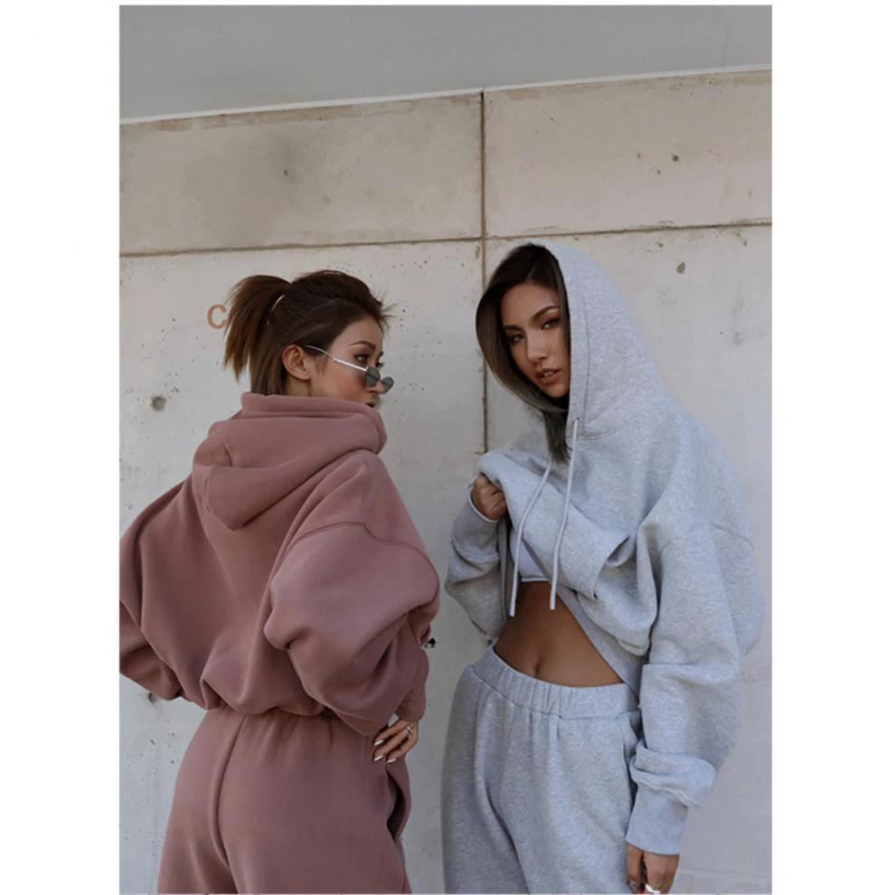 New Style Autumn And Winter Women's New Casual Hoodie Coat Sports Suit - MANDOTOS