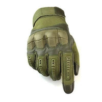 Mandotos off-road tactical gloves with touch screen fingertips, durable fabric, and adjustable wrist strap for outdoor sports.