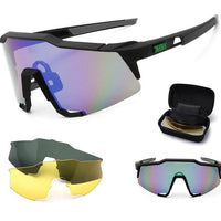 Mandotos polarized men's riding sunglasses with black frames and tinted lenses, designed for outdoor and driving protection.