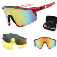 Mandotos polarized men's riding sunglasses with black frame and tinted lenses, designed for outdoor and motorcycling activities.