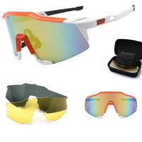 Mandotos polarized men's riding sunglasses with black frame and tinted lenses, designed for outdoor cycling and driving.