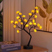 Rose Flower Tree Table Lamp - USB Fairy Desk Night Light - MANDOTOS