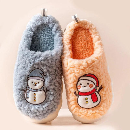 Snowman Slippers - Winter Plush Anti-Slip Couple Home Shoes - MANDOTOS
