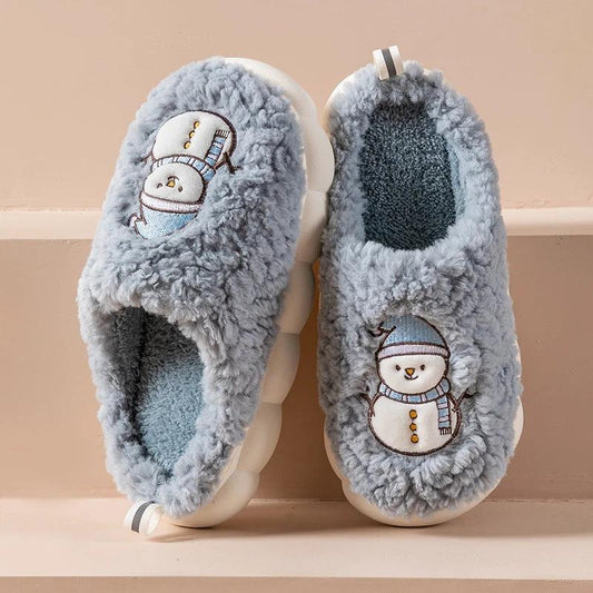 Snowman Slippers - Winter Plush Anti-Slip Couple Home Shoes - MANDOTOS