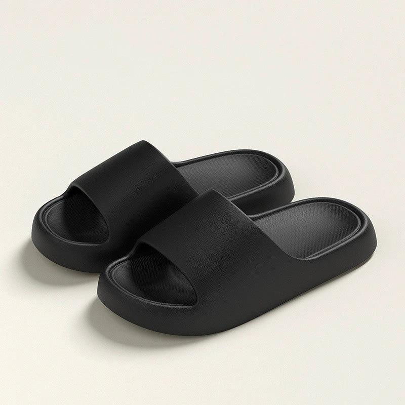 Solid Thick-soled Home Slippers Summer Non-slip Floor Bathroom Slipper For Women Men's House Shoes - MANDOTOS