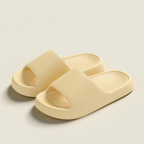Solid Thick-soled Home Slippers Summer Non-slip Floor Bathroom Slipper For Women Men's House Shoes - MANDOTOS