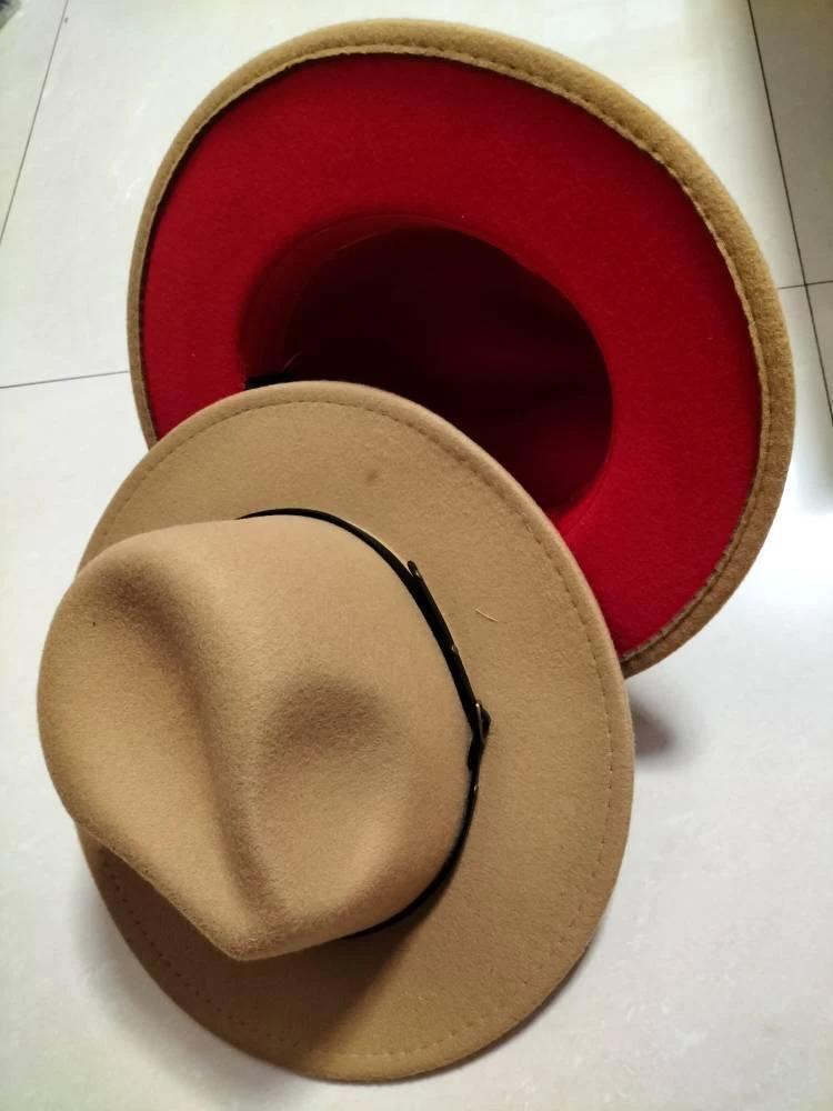 Stylish Fedora Hat - Trendy Color-Blocked Wool Design for a Chic Look - MANDOTOS